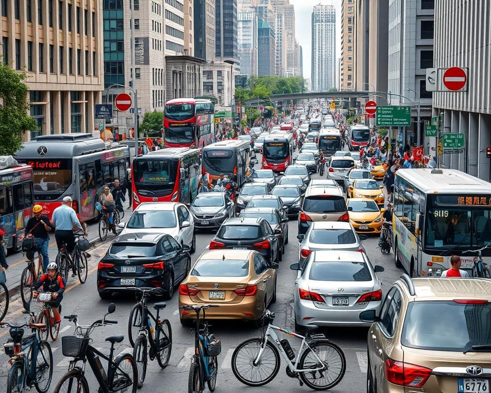 Verkehrsprobleme in Städten